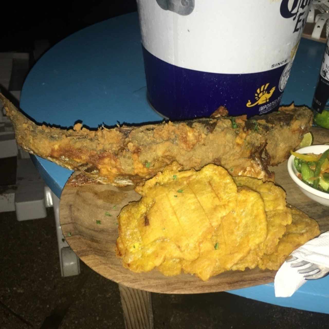 pescado frito con patacones