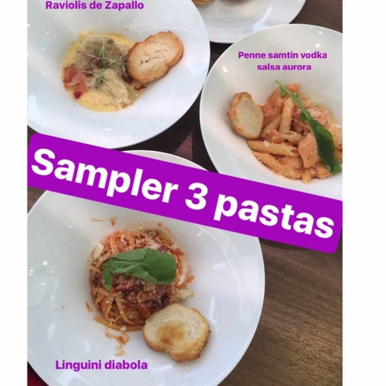 sampler 3 pastas
