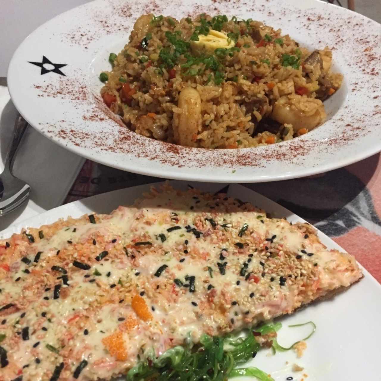 sushi pizza y arroz