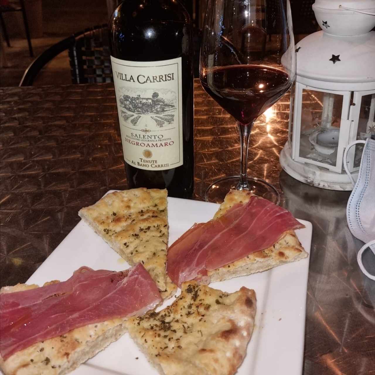 foccacia y vino