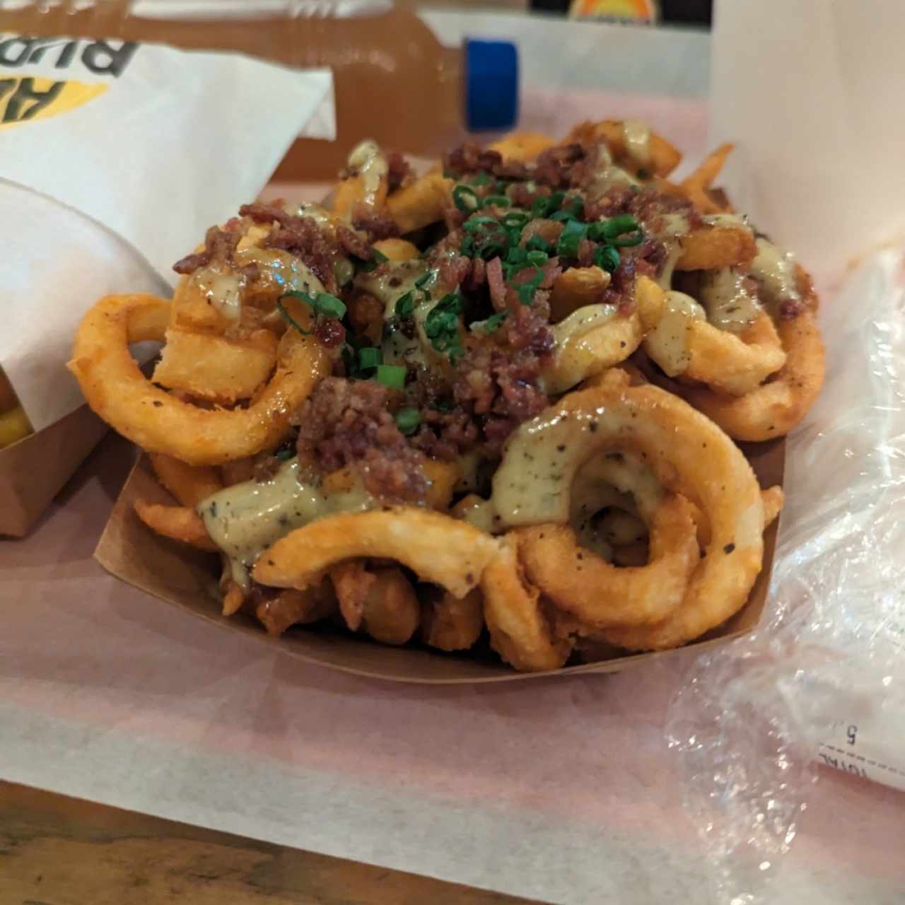 Curly Fries con Bacon