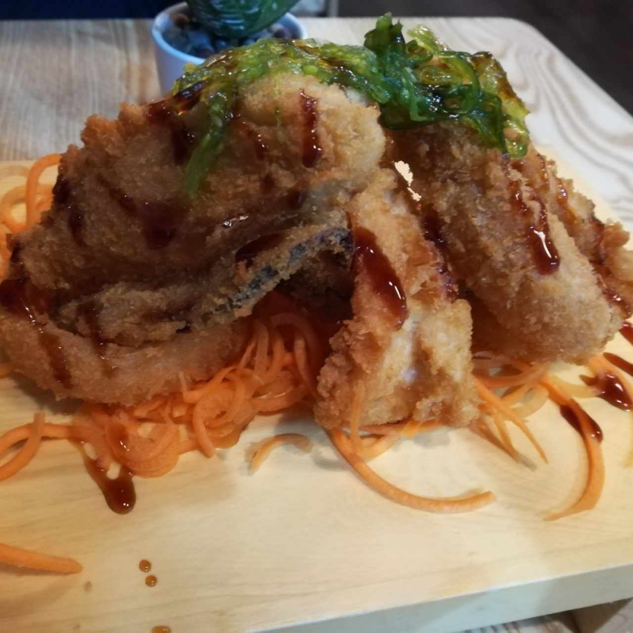 tempura. (vegetales y mariscos)