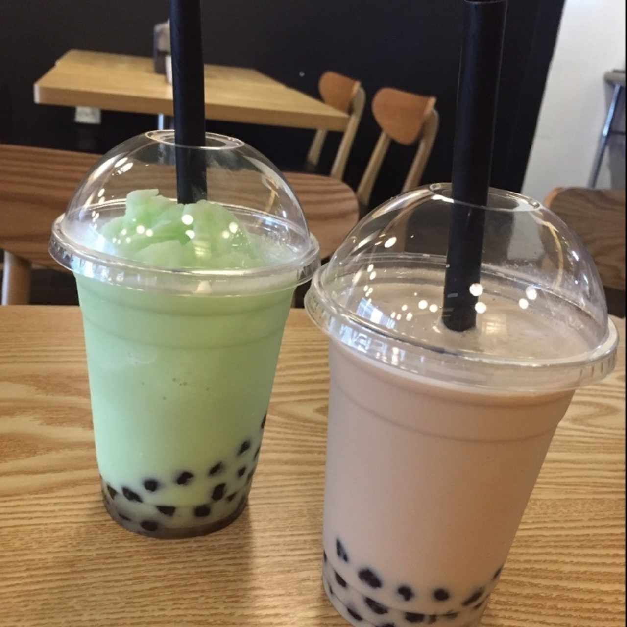 bubble tea de melon y bubble tea original