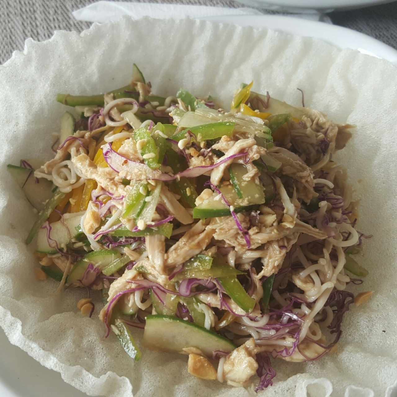 ginger chicken salad with noodles 