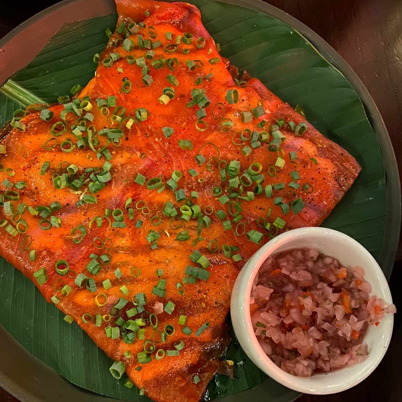 yuca con carpaccio de atun y ceviche