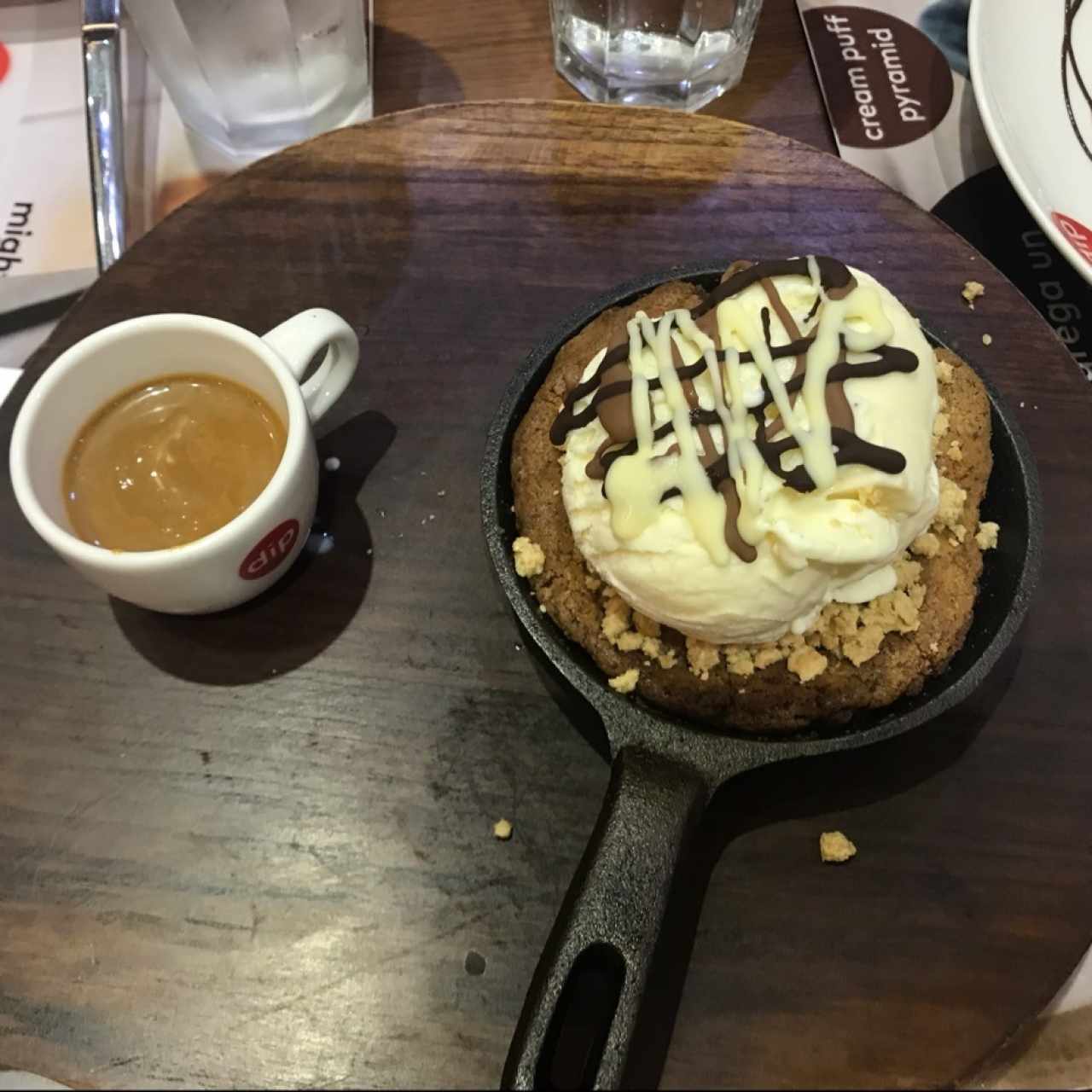 Dulce de leche brownie cookie skillet