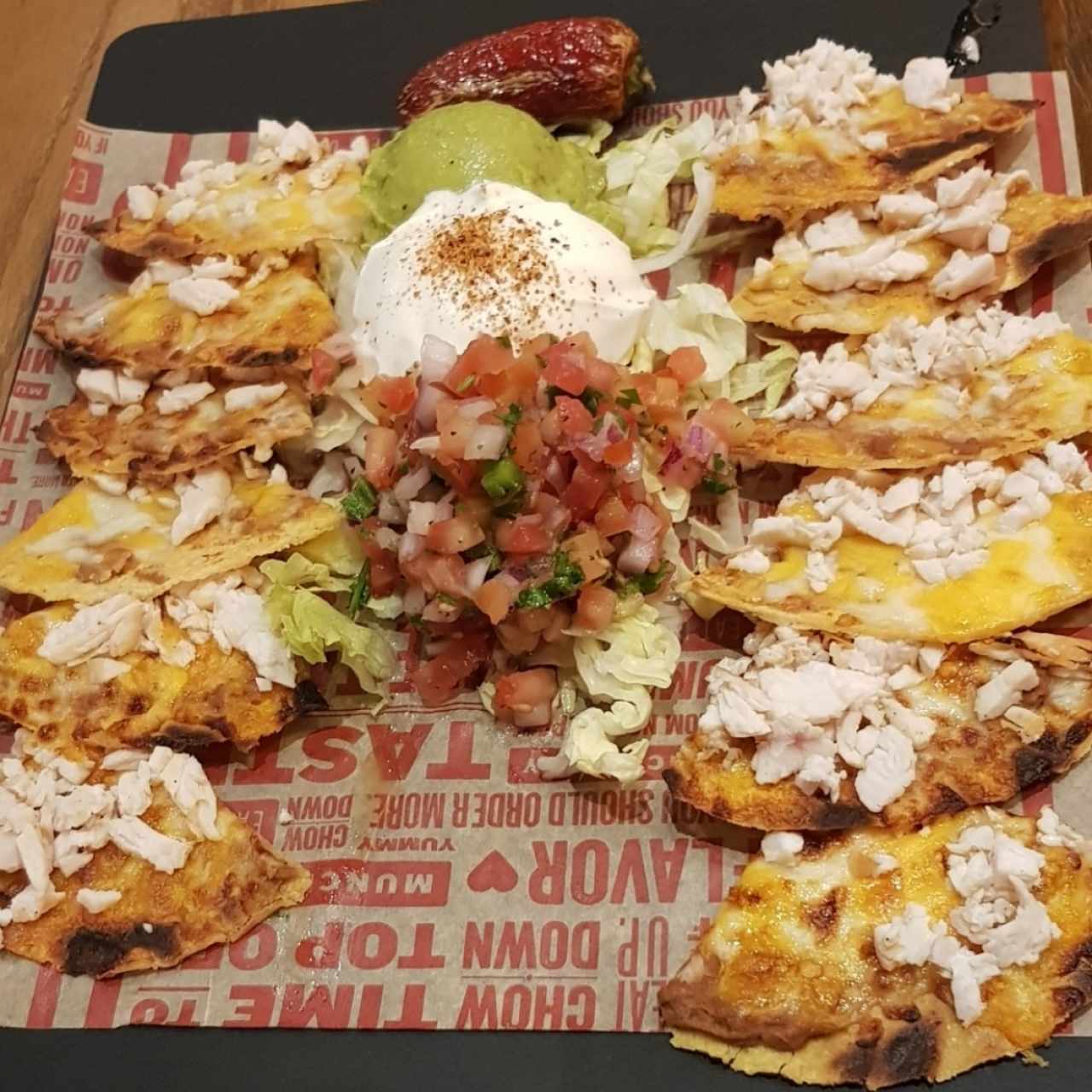 nachos de pollo