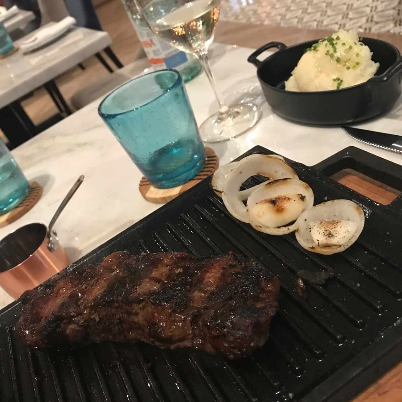 NY steak con pure