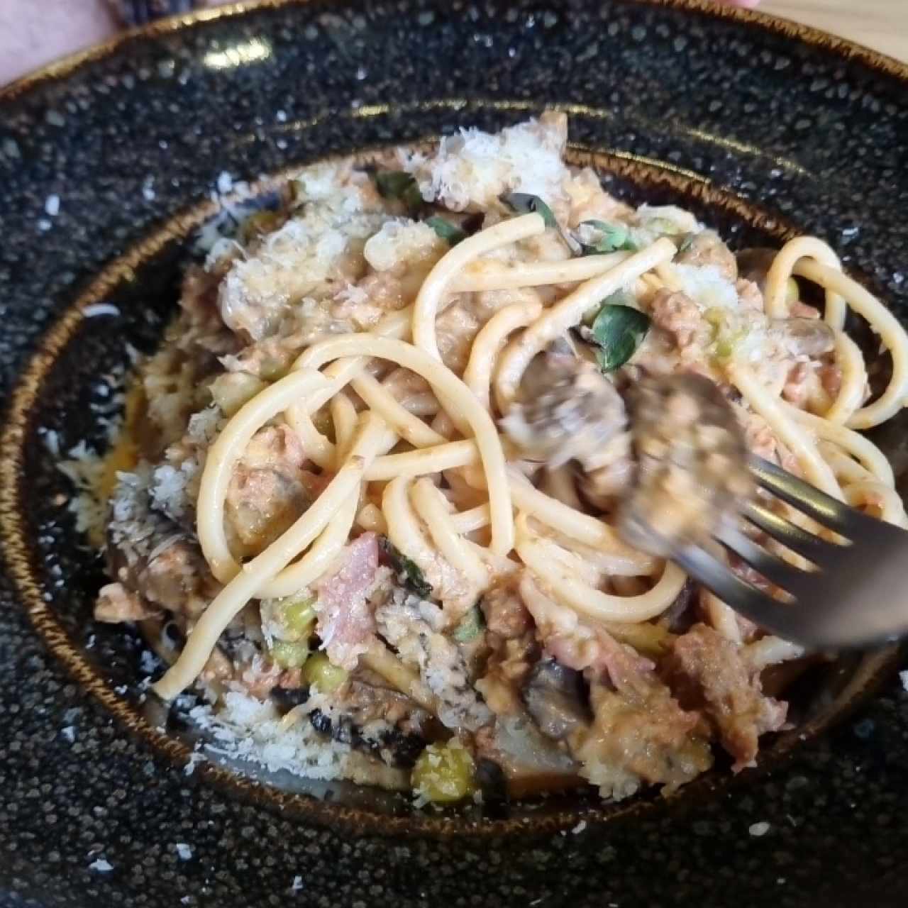 ragu pasta larga hongo porciinni
