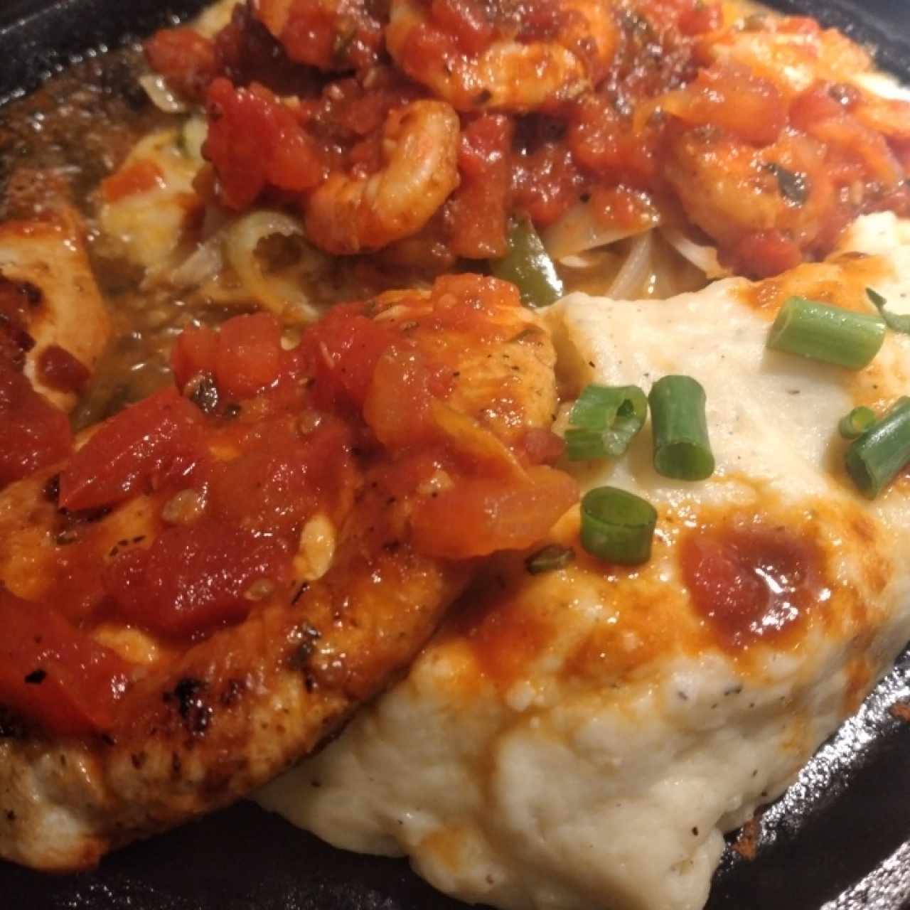 sizzling chicken and shrimps