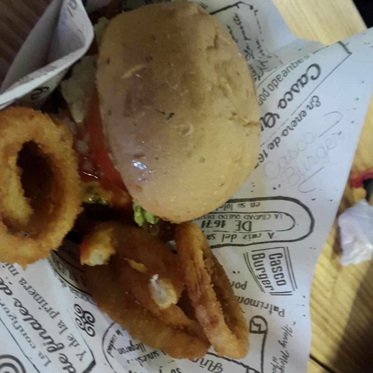 hamburguesa con queso y bacon