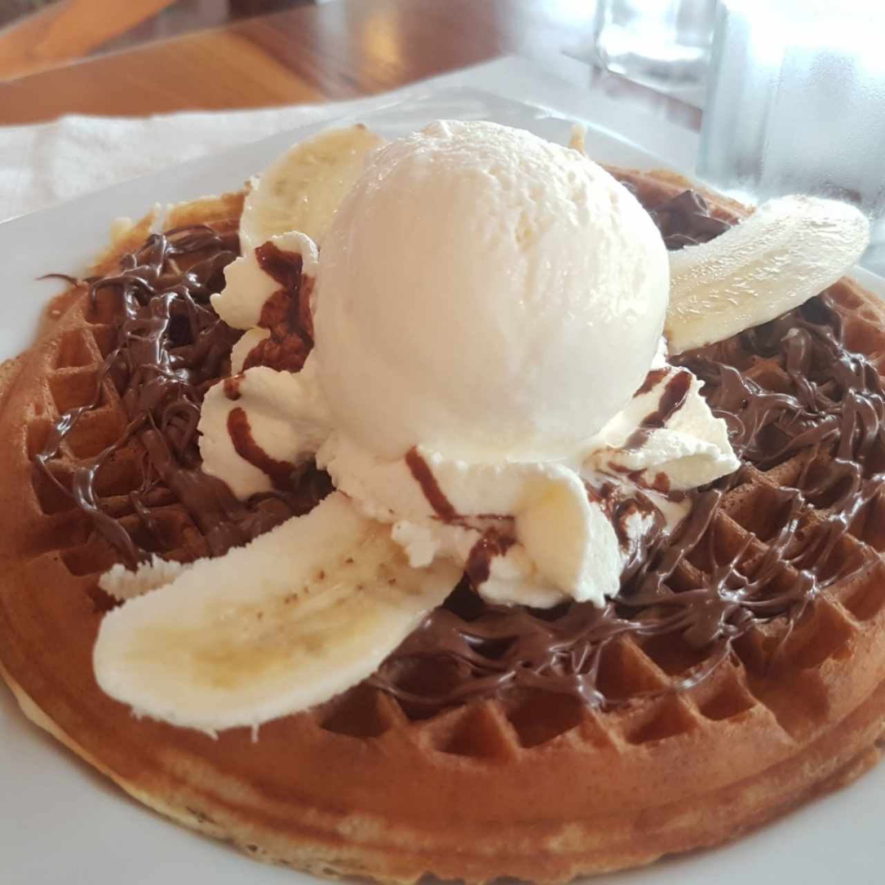 waffle Nutella y banano 