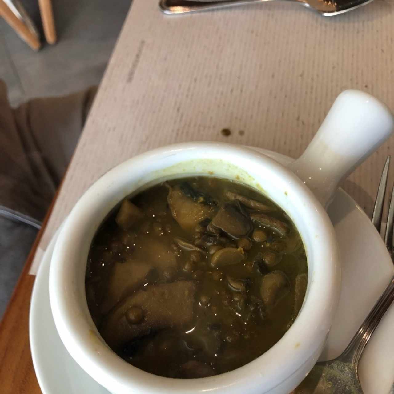 Sopa de Lentejas con champiñones