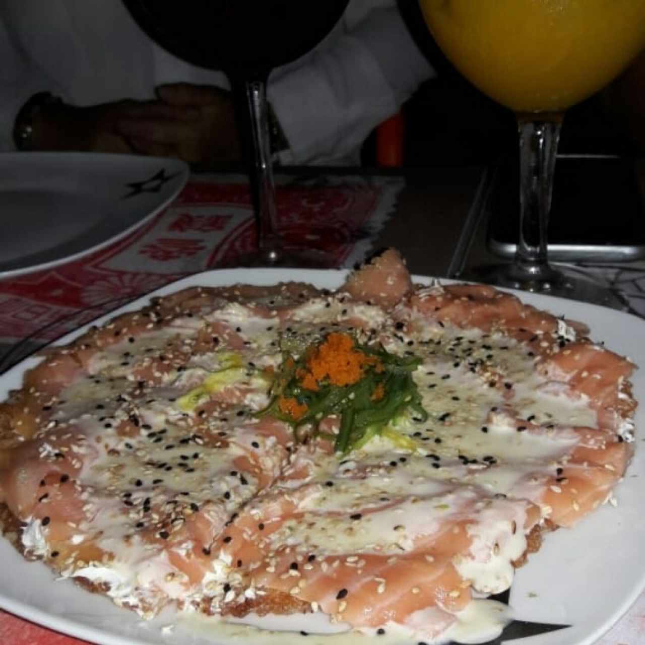 pizza de salmón.