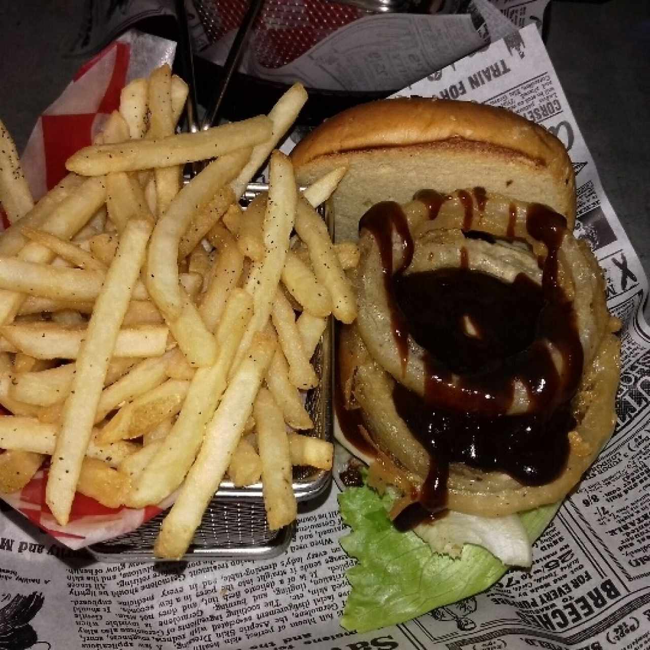 Hamburguesa Crispy Onions BBQ
