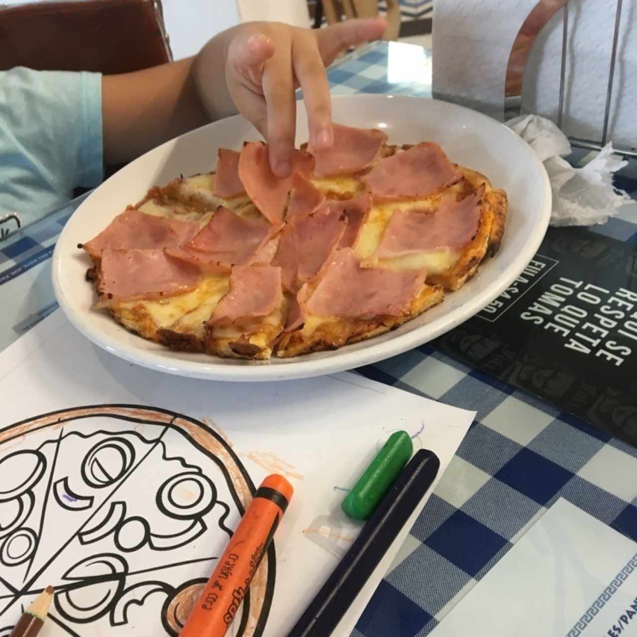 pizza de jamon para niños