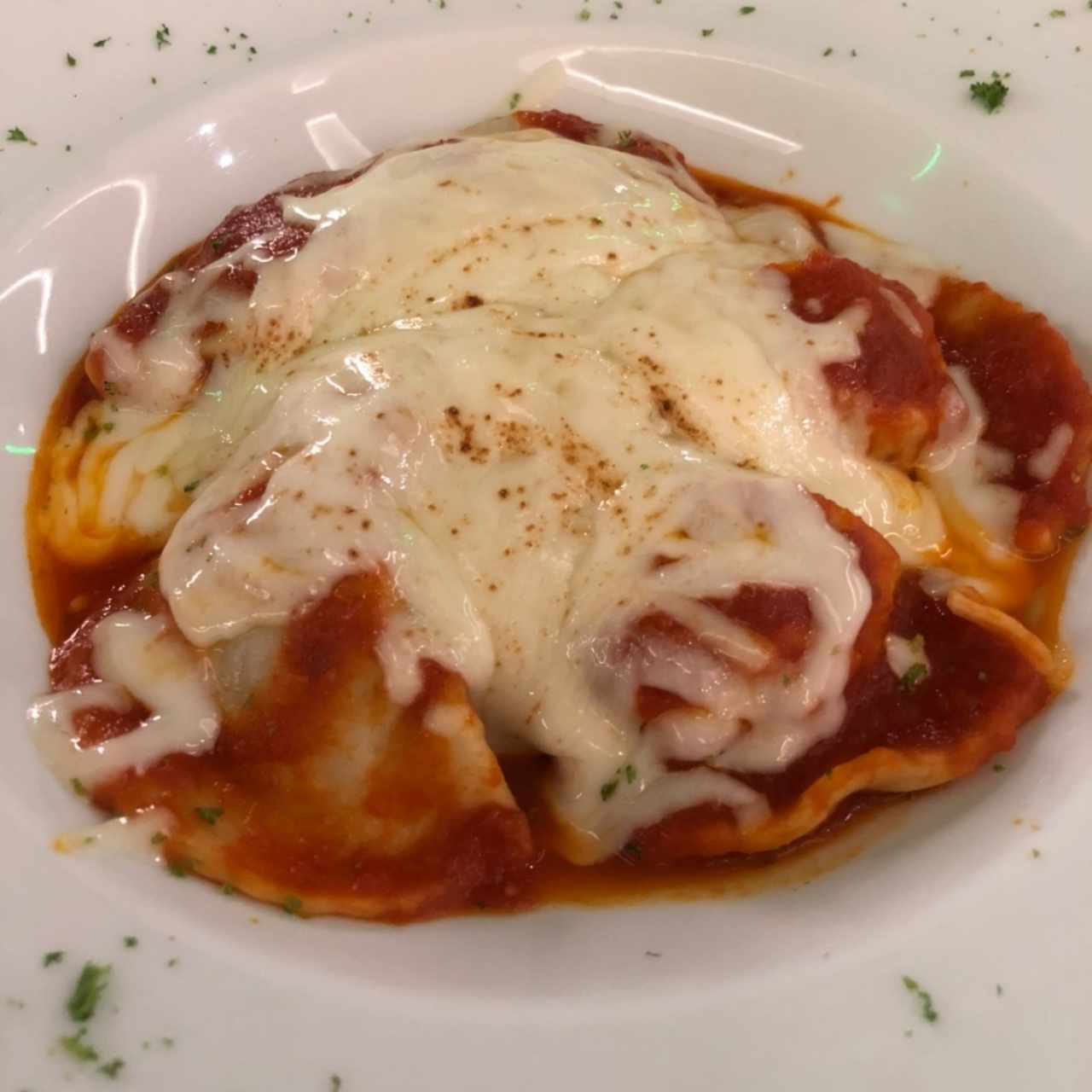 Ravioli de Pollo gratinado