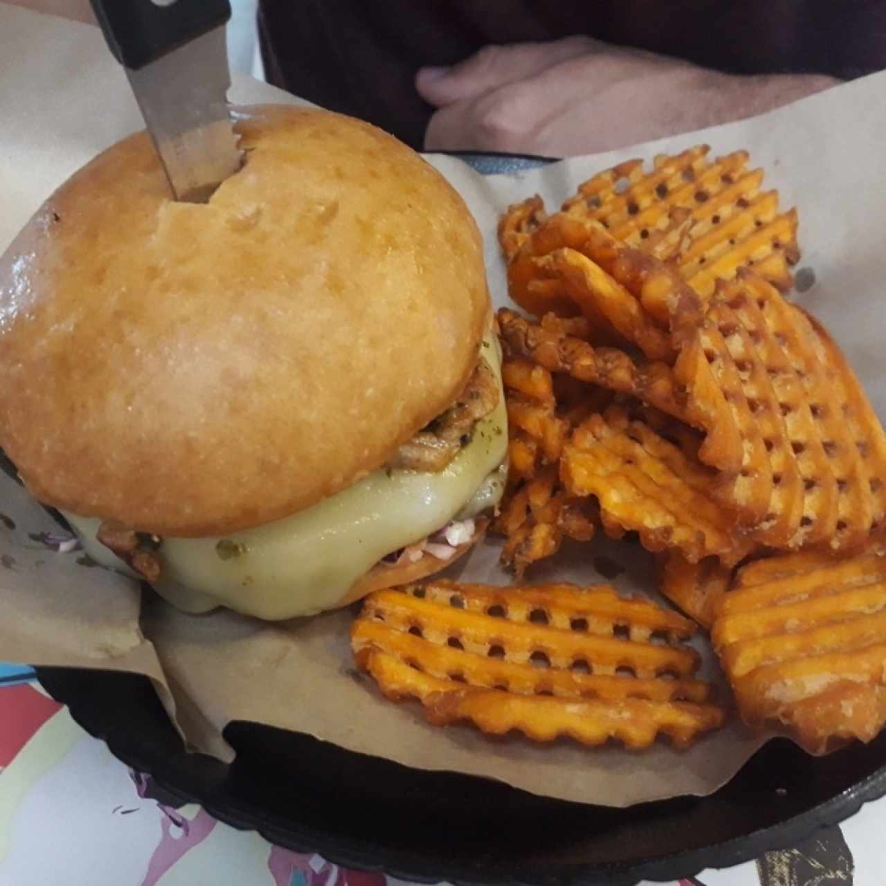 hamburguesa argentina con batata 