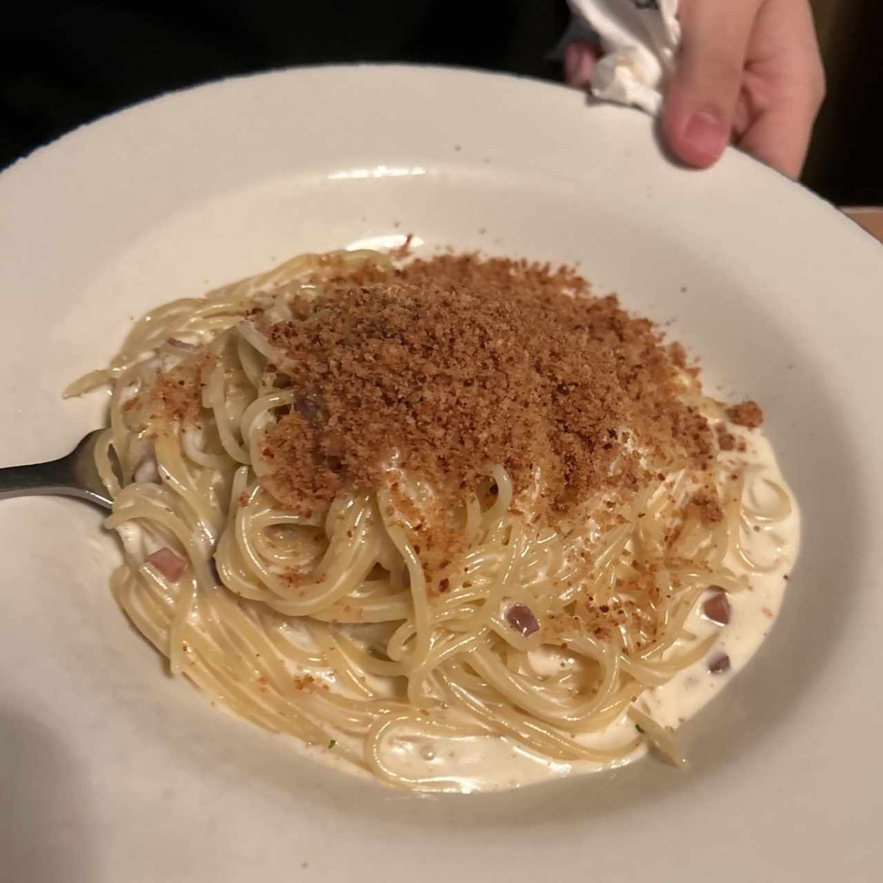 Spaghetti Alfredo e Prosciutto