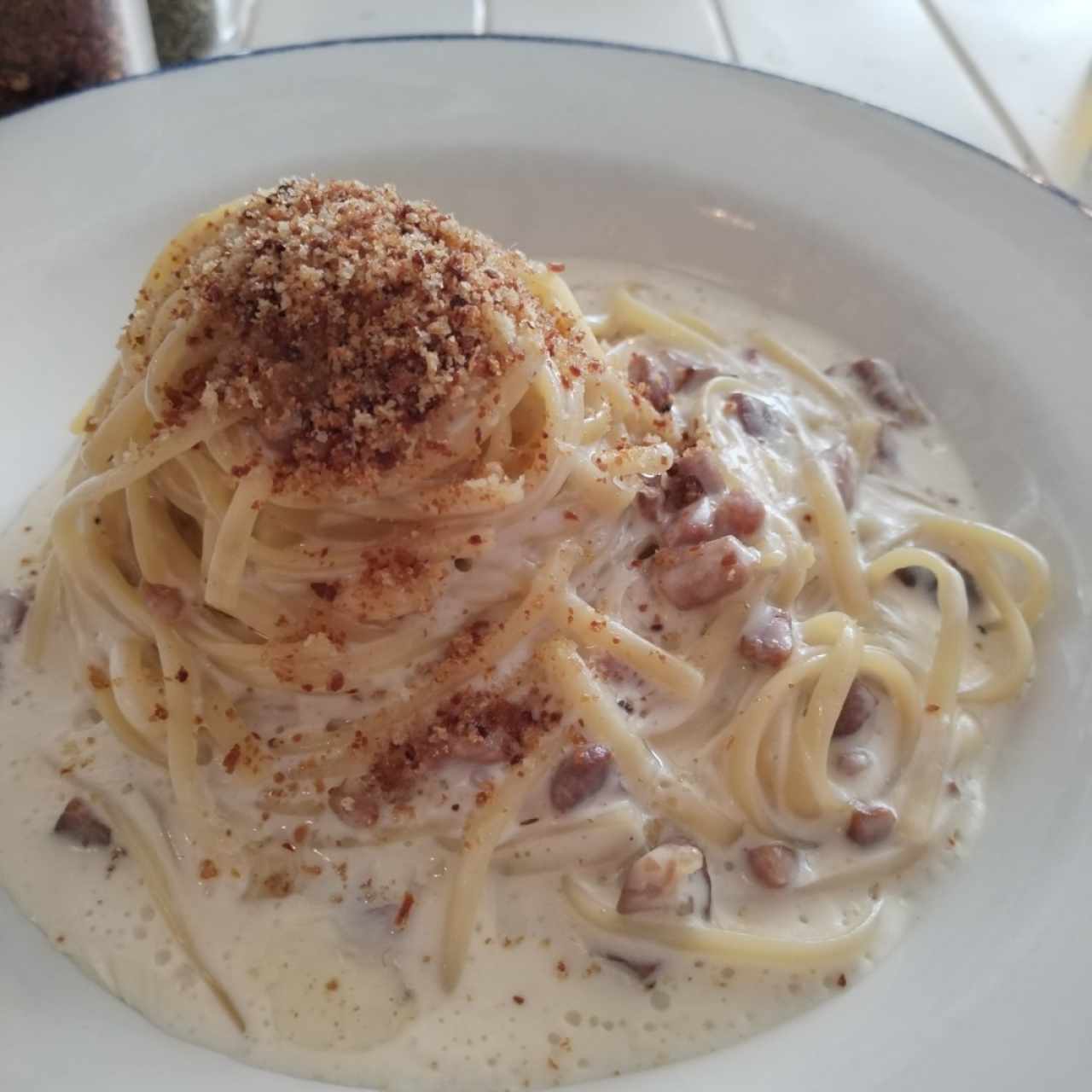 Spaghetti Alfredo e Prosciutto