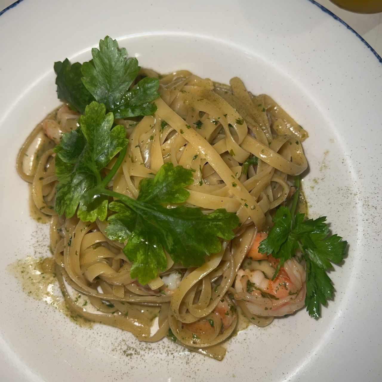 Fetuccini Aglio, Olio E Gamberetti