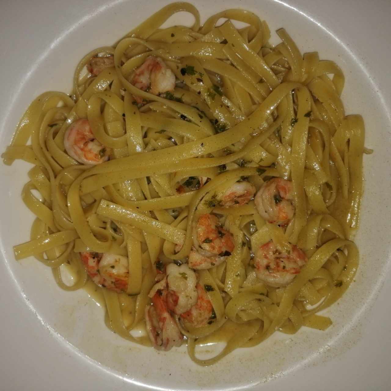 Fetuccini Aglio, Olio E Gamberetti