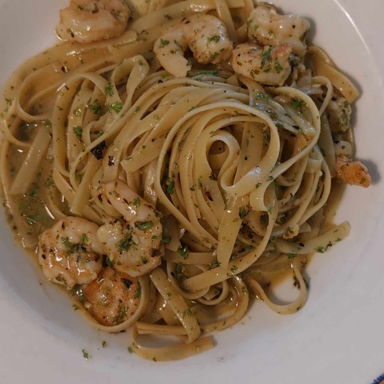 Fetuccini Aglio, Olio E Gamberetti