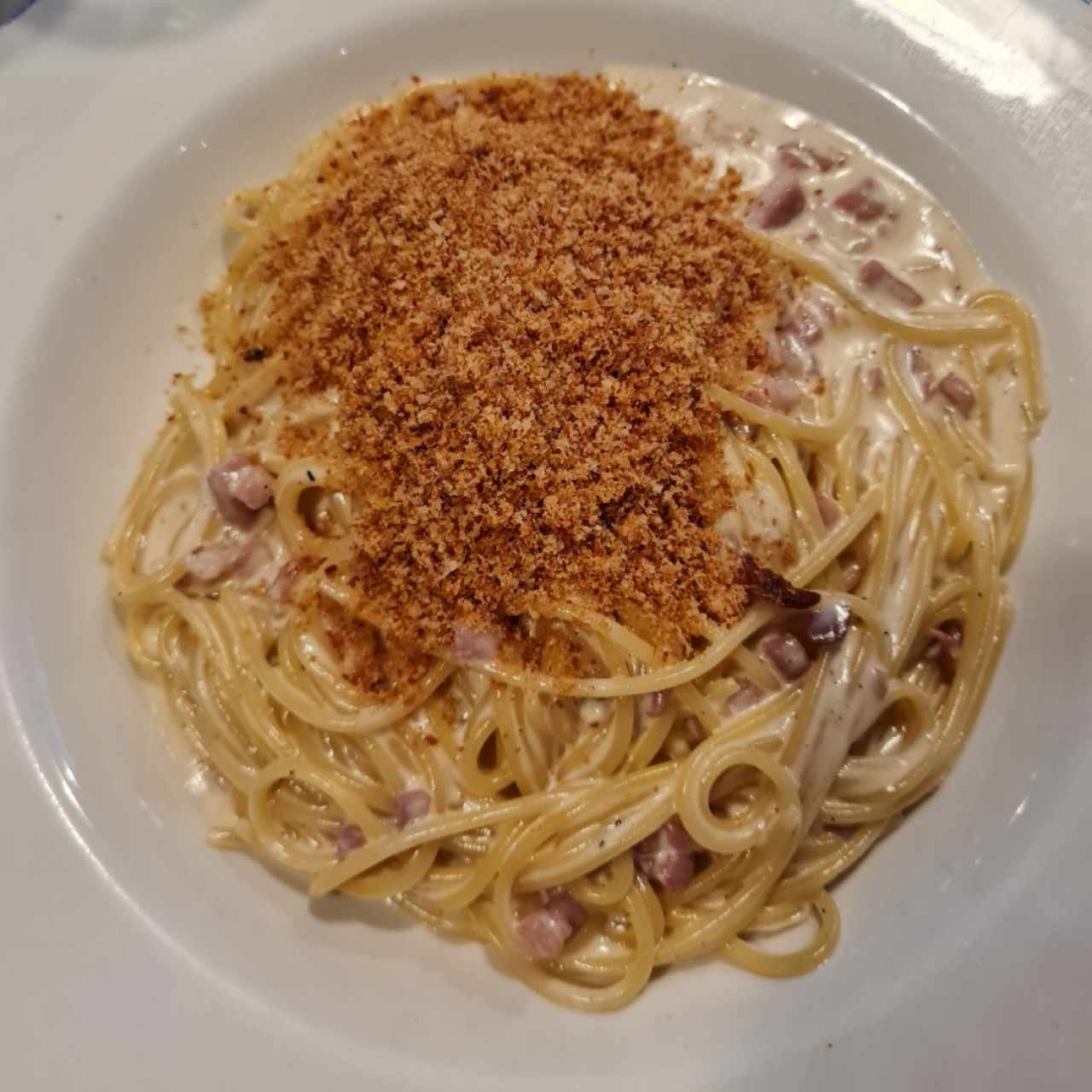 Spaghetti Alfredo e Prosciutto