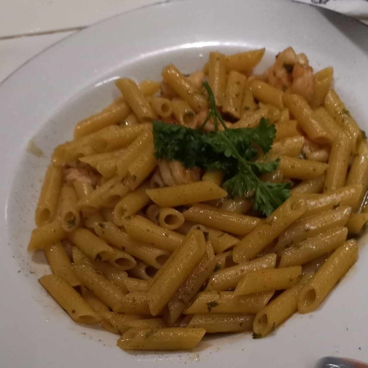 Fetuccini Aglio, Olio E Gamberetti