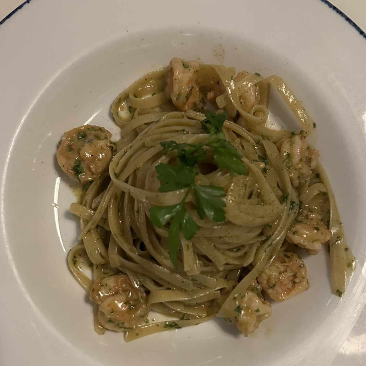 Fetuccini Aglio, Olio E Gamberetti