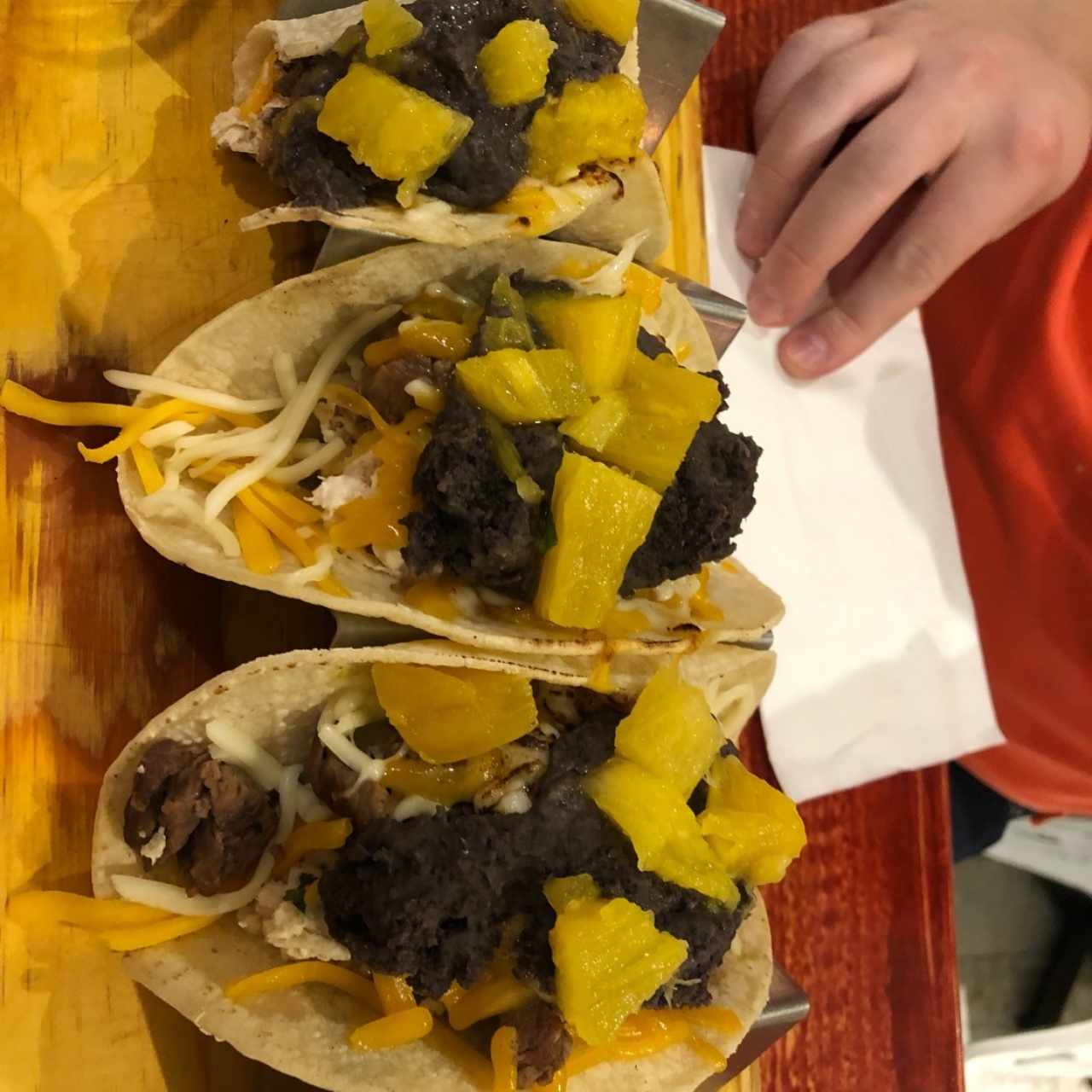 Tacos Armados (Entraña, Queso, Frijoles y Piña)