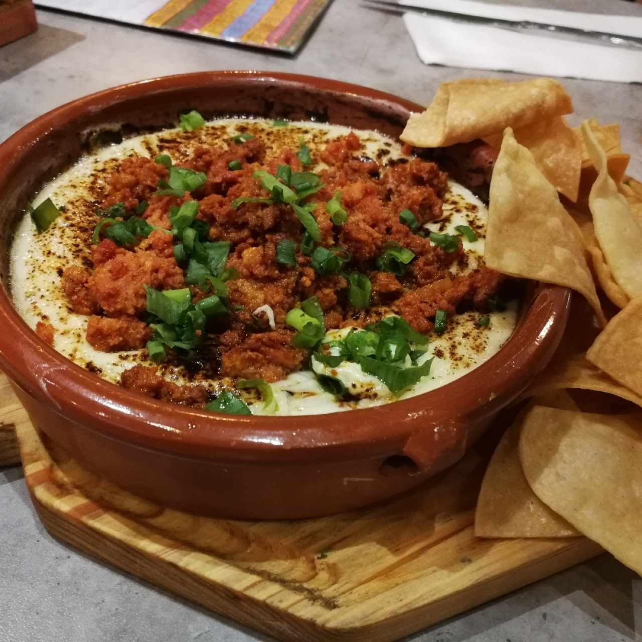 Queso Fundido con chorizo