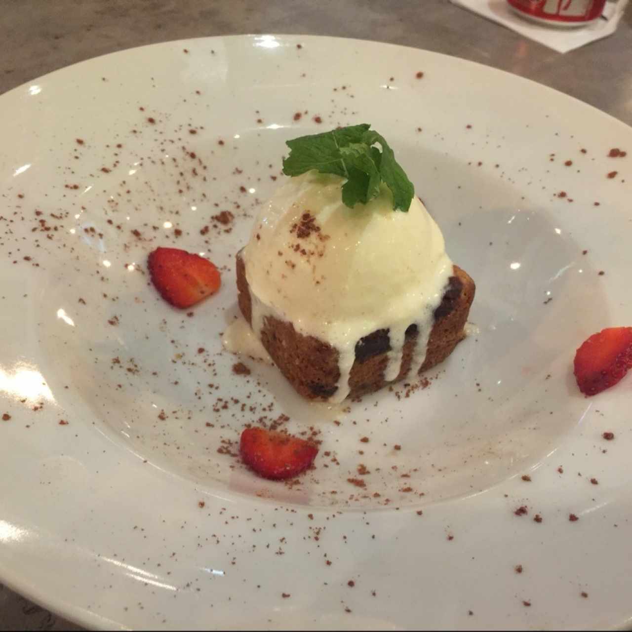 brownie con helado