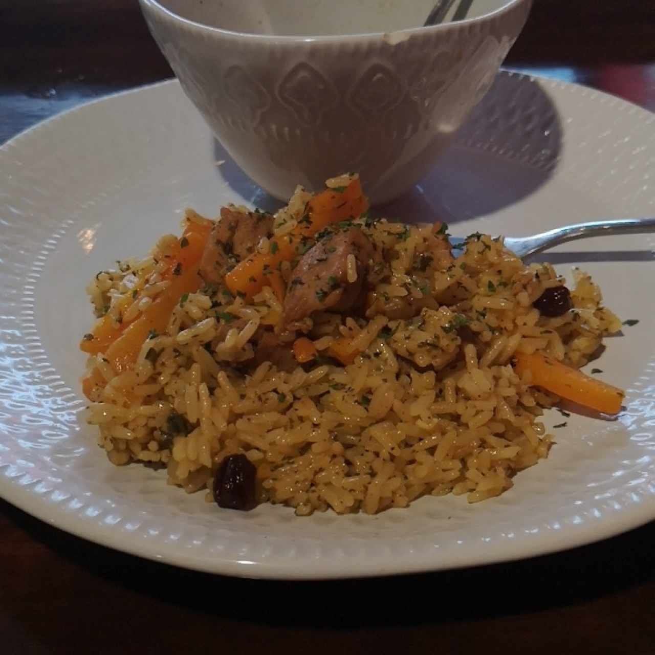 arroz "plov", con sopa del día