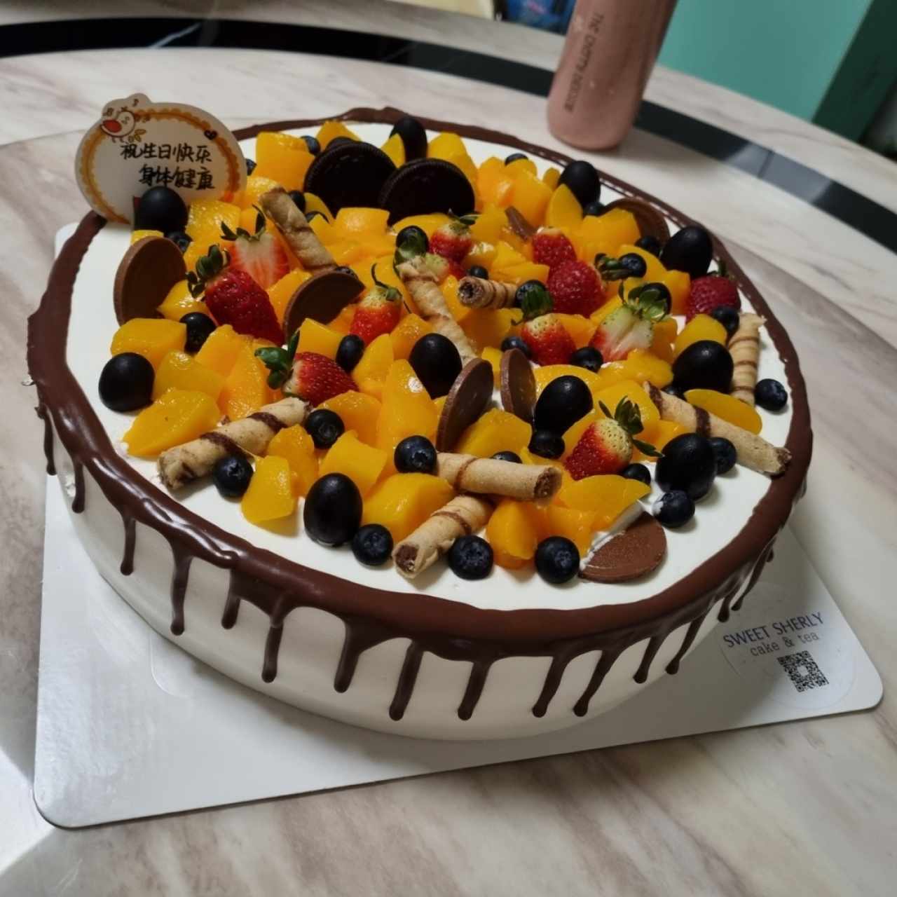 cake de chocolate con frutas 