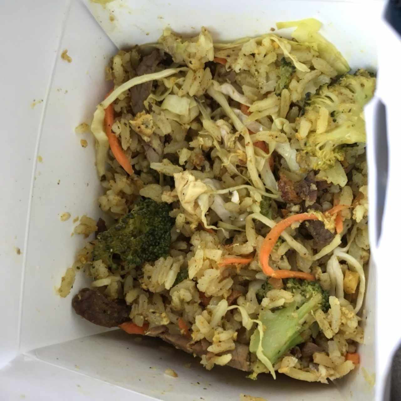 arroz jazmin con carne broccoli y tofu