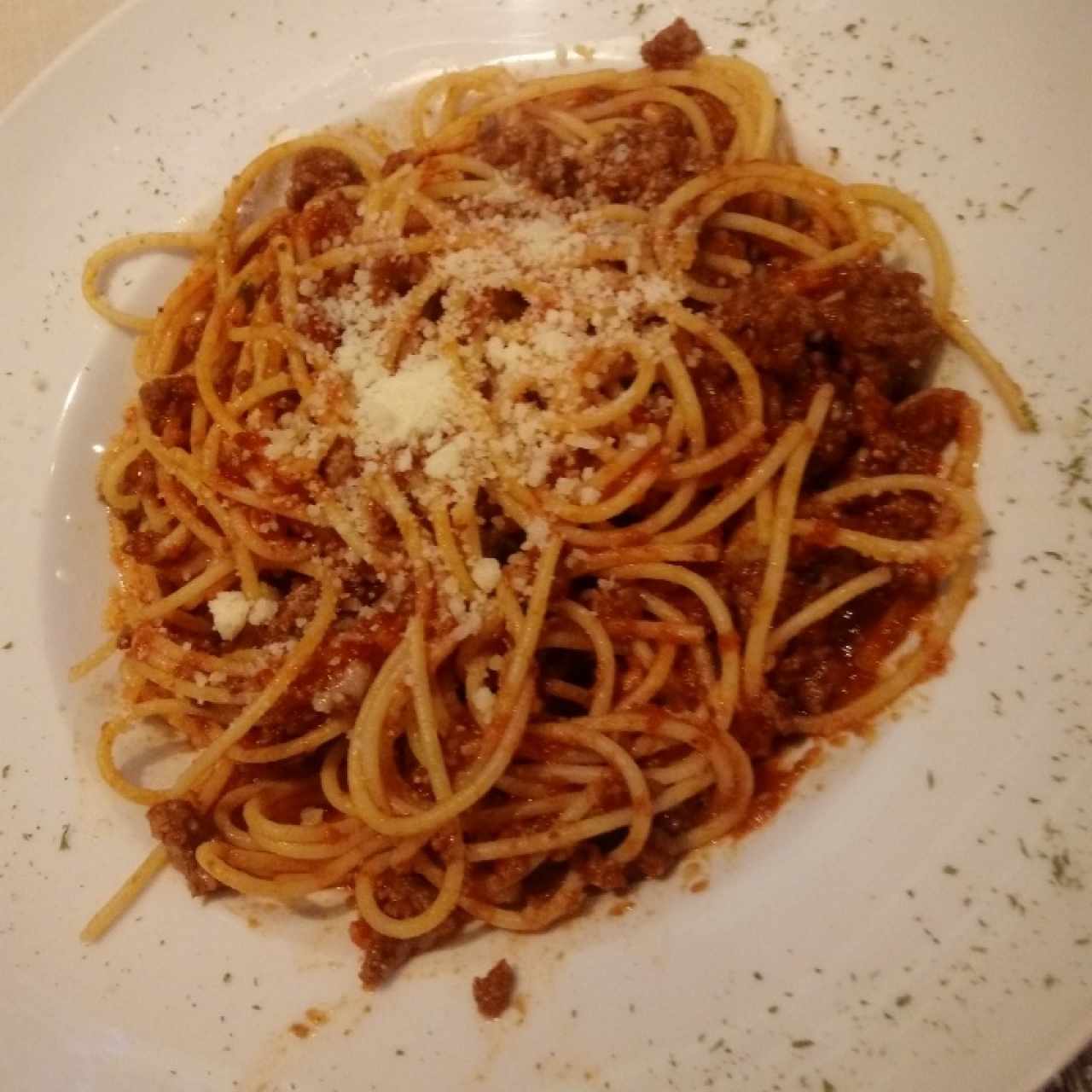 Spaghetti bolognese con pasta sin gluten