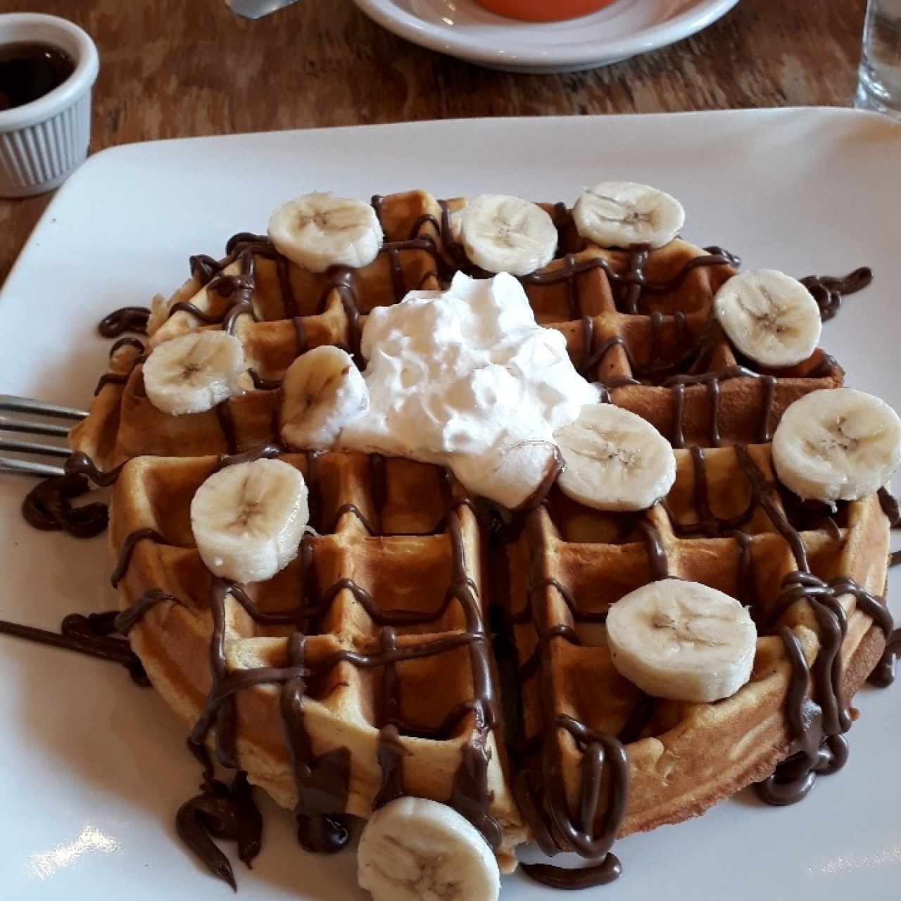 waffle banana y nutella