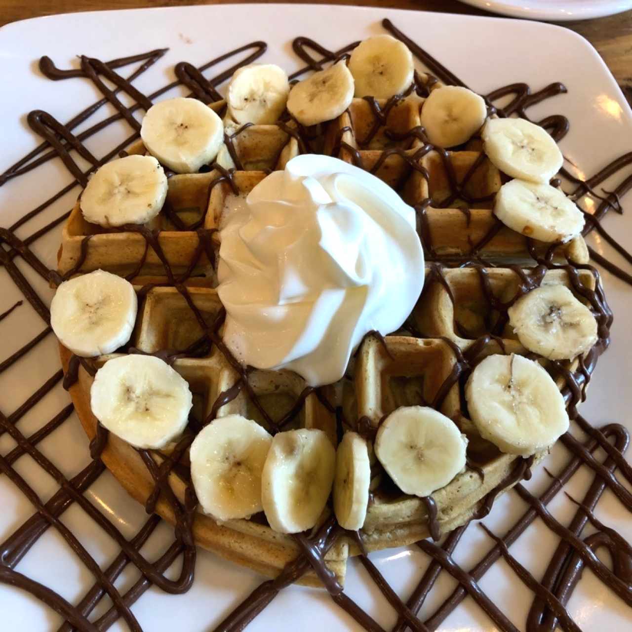 Waffle con Banana y Nutella