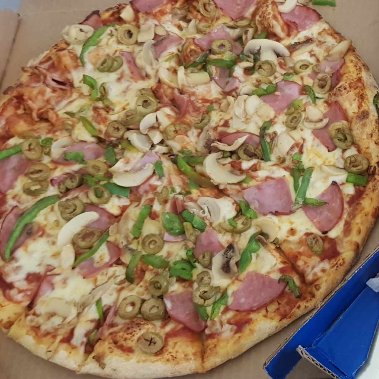 pizza vegetariana con jamon