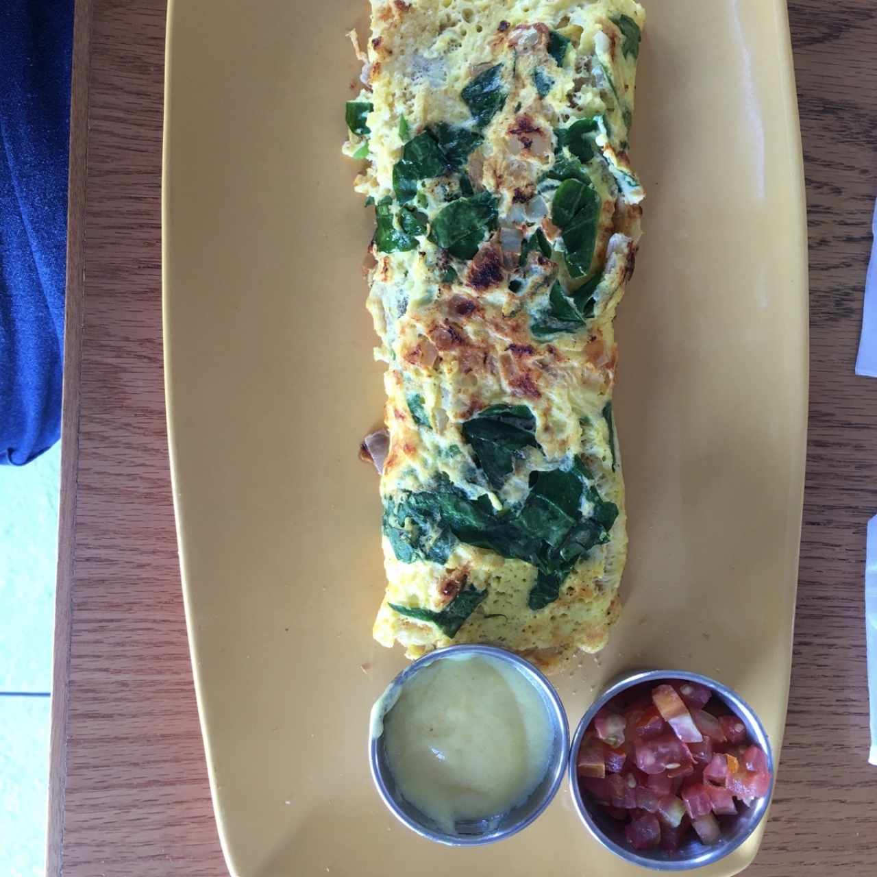 spinach & mushrooms omelette