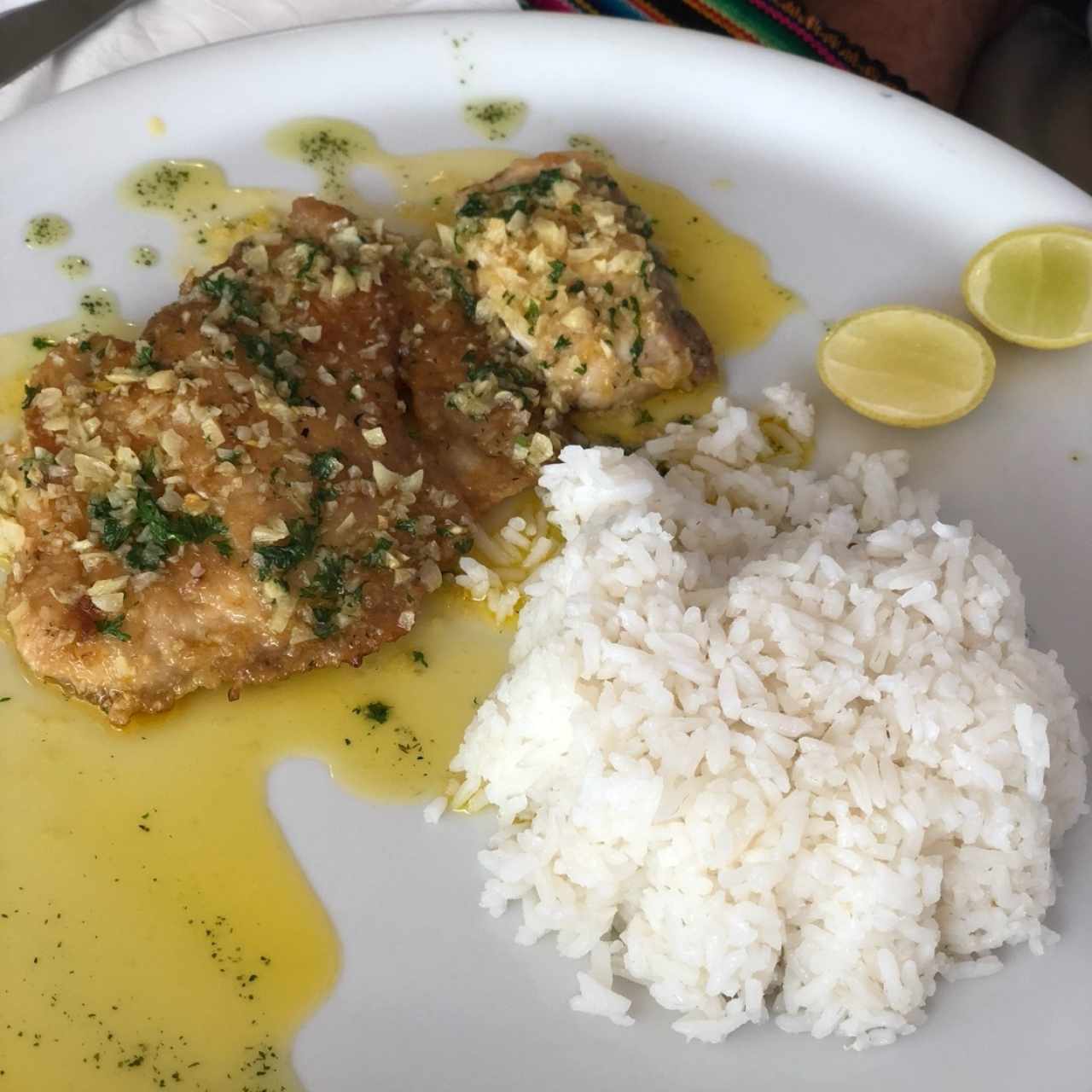 filete am ajillo con arroz 