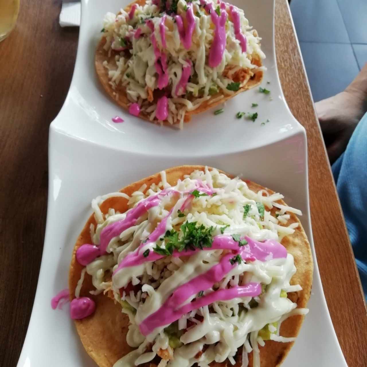 tostadas de carne y pollo