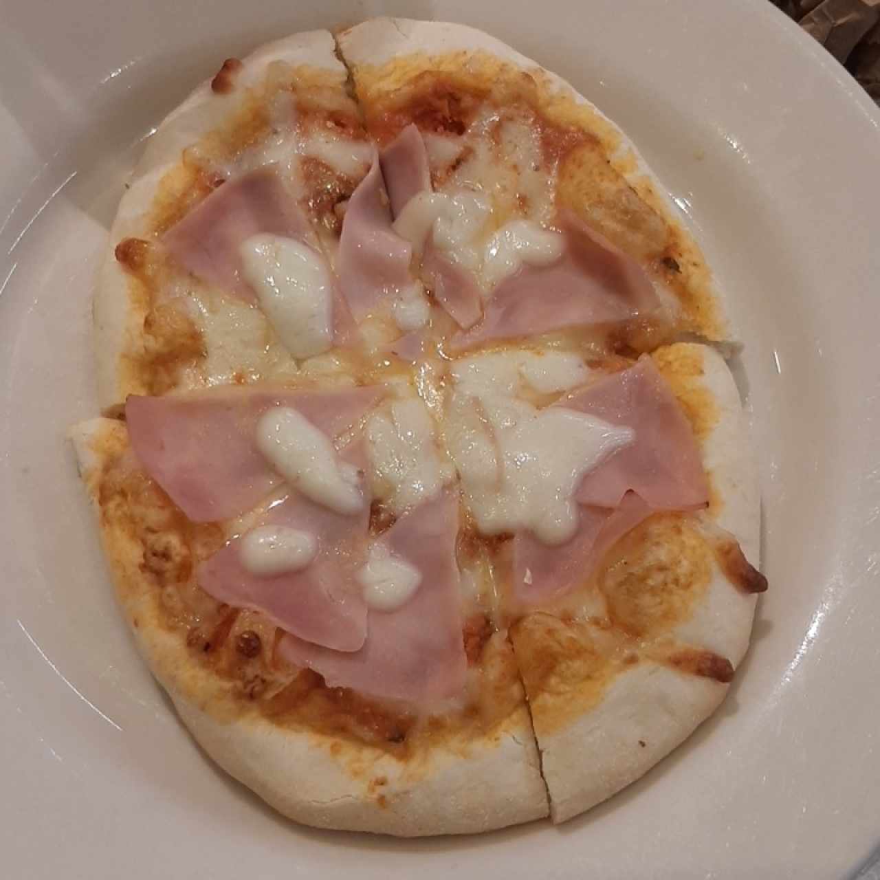 Pizza personal de jamon