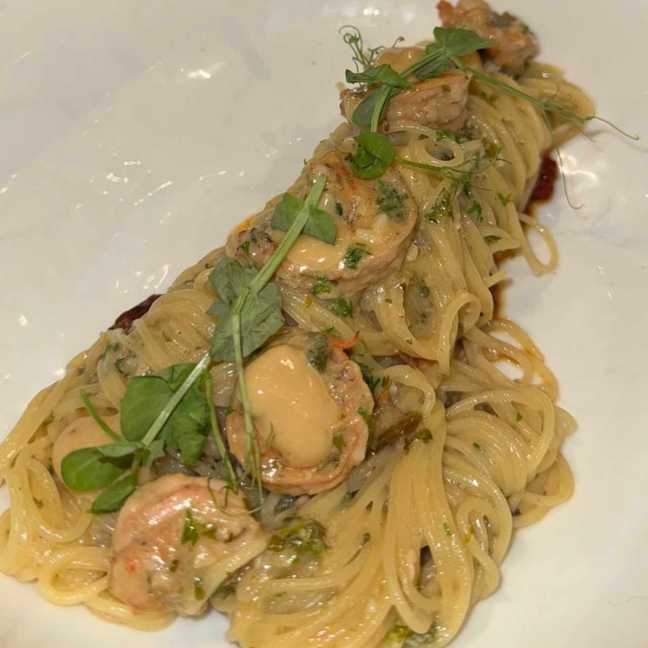 Vermicelli Aglio, olio e gamberi