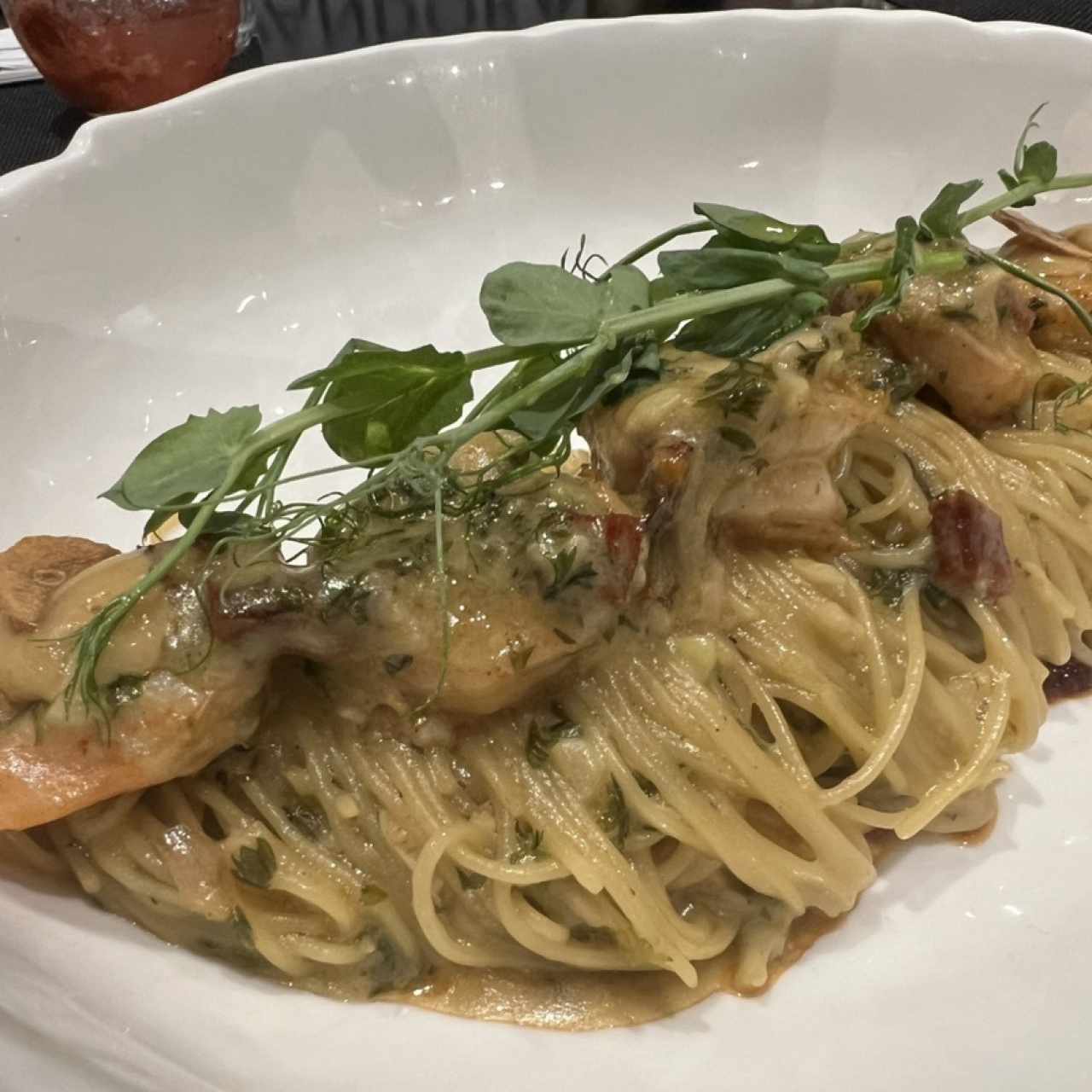 Vermicelli Aglio, olio e gamberi