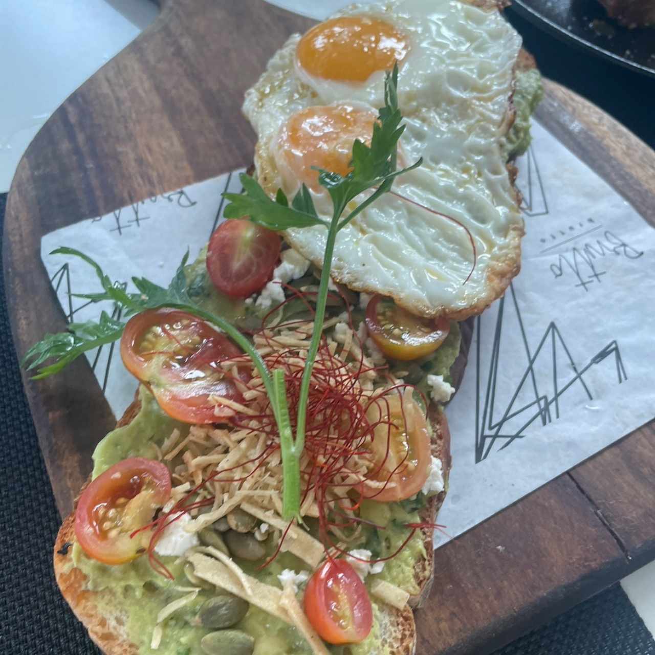 Avocado toast. 