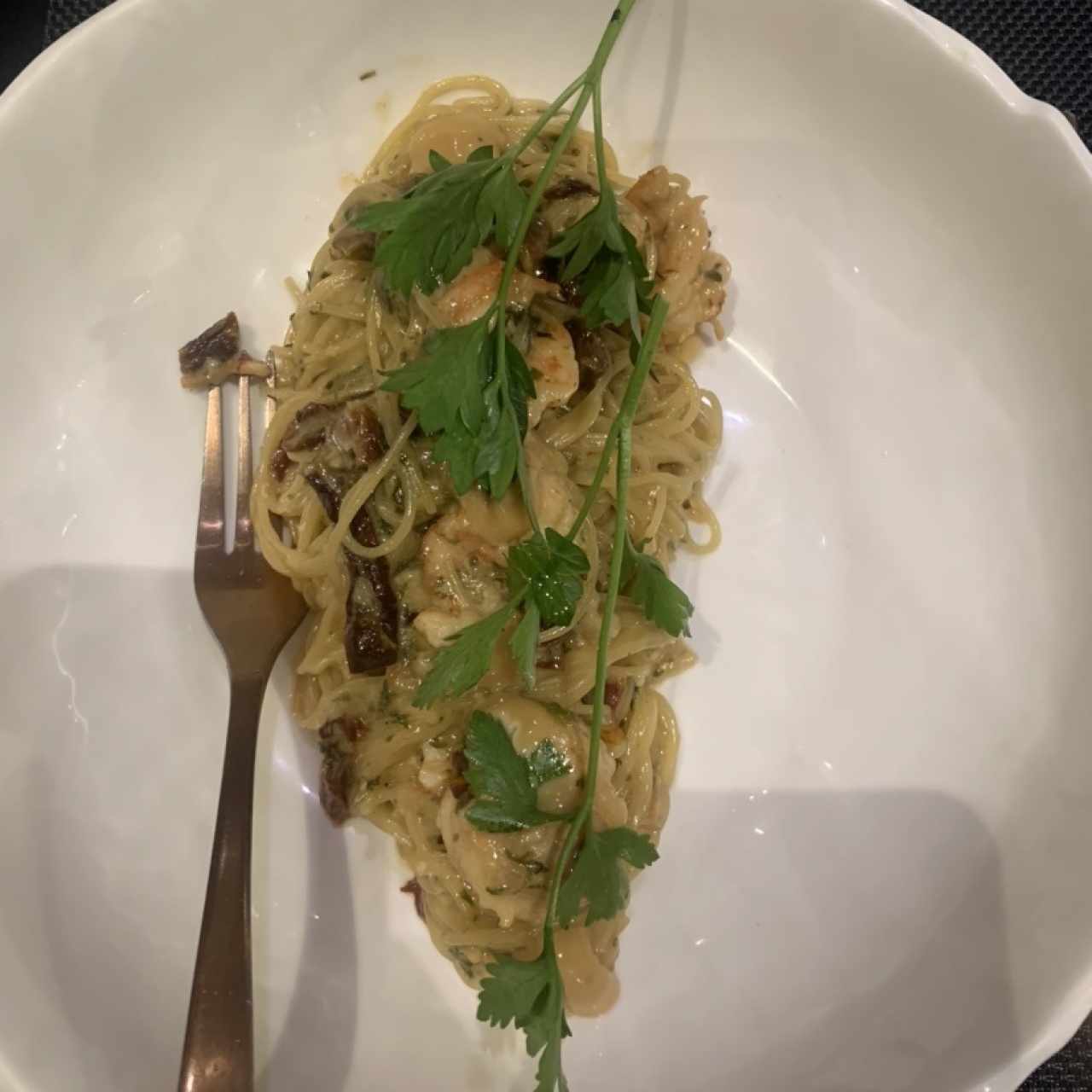 Vermicelli Aglio, olio e gamberi