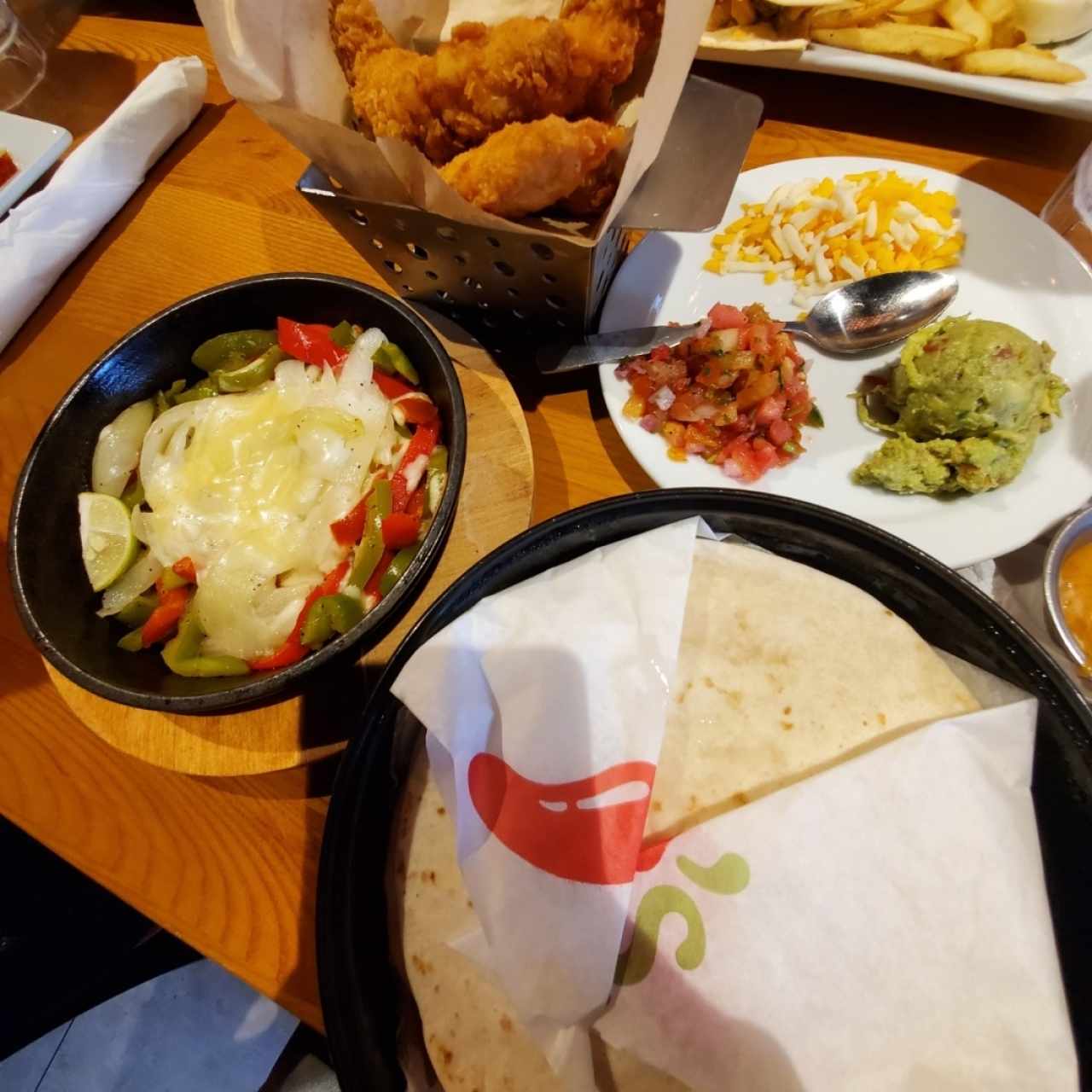 Fried Chicken Tenders Fajitas Style