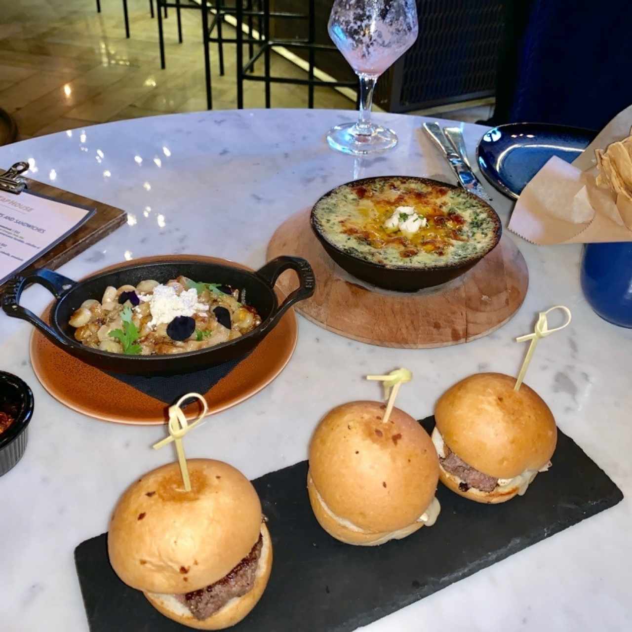 SMALL PLATES - Slider, esquites , espinach dip